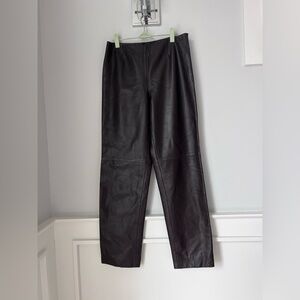Dana Buchman dark brown leather pants size 8.